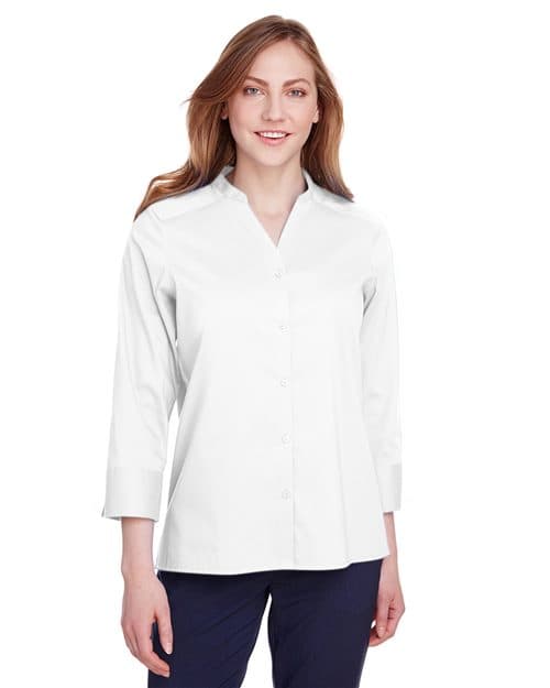 Devon & Jones Women's Crown Collection® Stretch Broadcloth Three-Quarter Sleeve Blouse