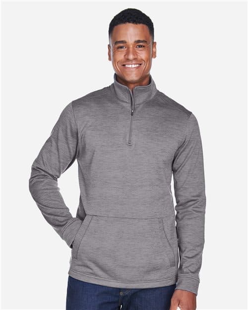 Devon & Jones Men's Newbury Mélange Fleece Quarter-Zip Pullover