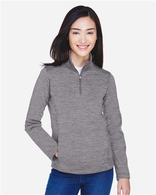 Devon & Jones Women's Newbury Mélange Fleece Quarter-Zip Pullover