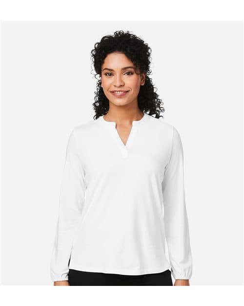 Devon & Jones Women's Raleigh Half-Placket Knit Top