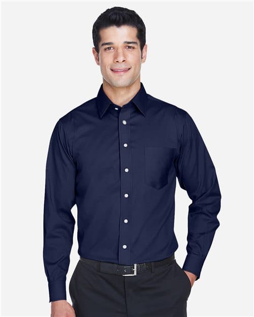 Devon & Jones Men's Tall Crown Collection® Solid Stretch Twill Woven Dress Shirt