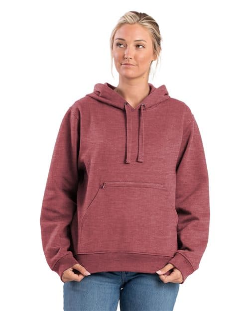 Berne Apparel Women's Heritage Zippered Pocket Hooded Sweatshirt