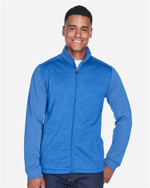 Devon & Jones Men's Newbury Colorblock Mélange Fleece Full-Zip jacket