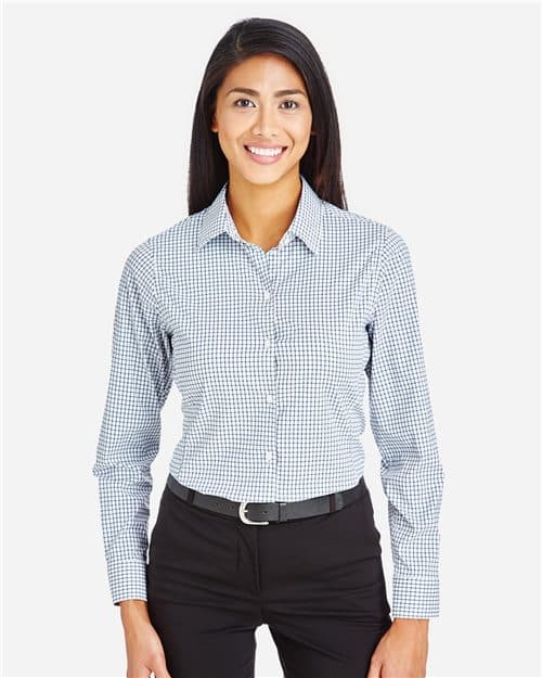 Devon & Jones Women's CrownLux Performance® Micro Windowpane Woven Dress Shirt