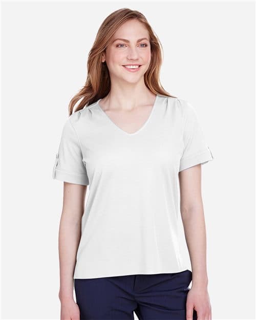 Devon & Jones Women's CrownLux Performance® Plaited Rolled Sleeve Shirt