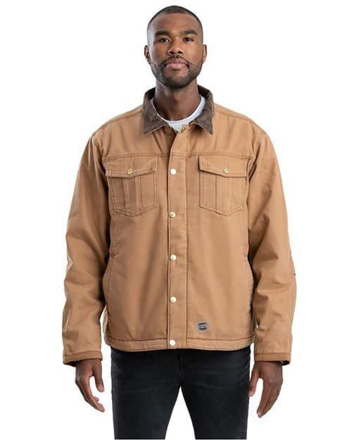 Berne Apparel Men's Vintage Washed Sherpa-Lined Work Jacket