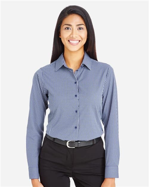 Devon & Jones Women's CrownLux Performance® Tonal Mini Check Woven Dress Shirt