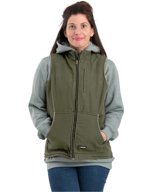 Berne Apparel Women's Sherpa-Lined Softstone Duck Vest
