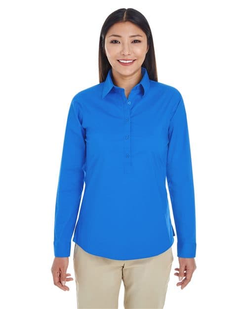 Devon & Jones Women's Perfect Fit™ Half-Placket Tunic Dress Shirt