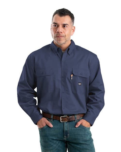 Berne Apparel Men's Flame-Resistant Button-Down Work Shirt