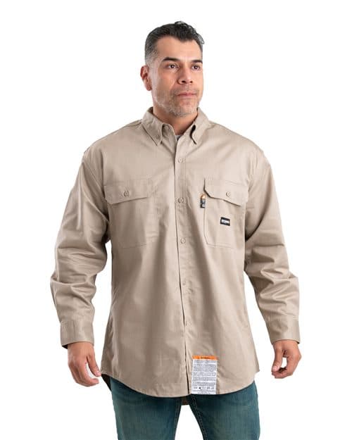 Berne Apparel Men's Tall Flame-Resistant Button Down Work Shirt