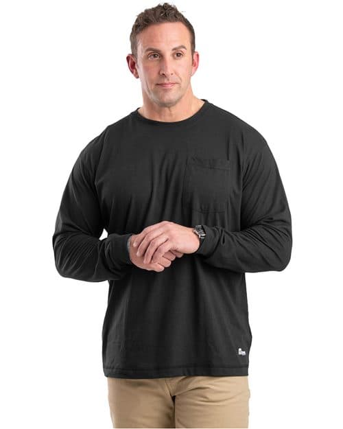 Berne Apparel Men's Tall Performance Long Sleeve Pocket T-Shirt