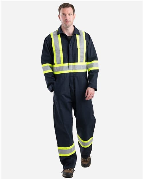 Berne Apparel Men's Safety Striped Unlined Coverall