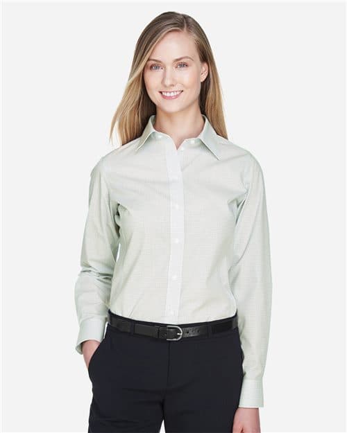 Devon & Jones Women's Crown Collection® Micro Tattersall Woven Dress Shirt