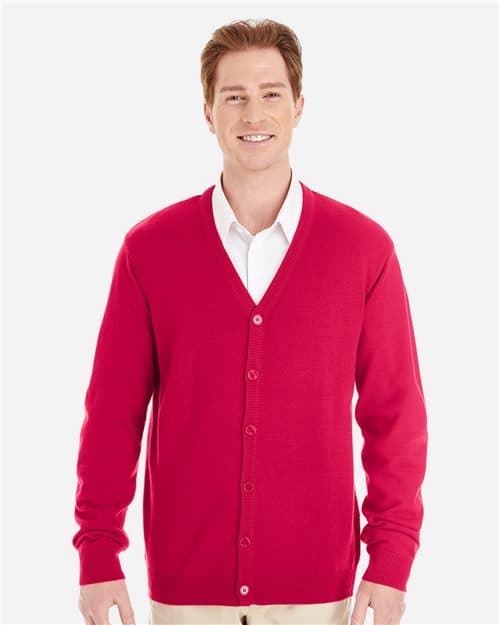 Harriton Men's Pilbloc™ V-Neck Button Cardigan Sweater