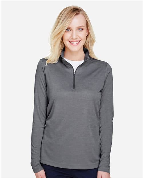 Team 365 Women's Zone Sonic Heather Performance Quarter-Zip Pullover