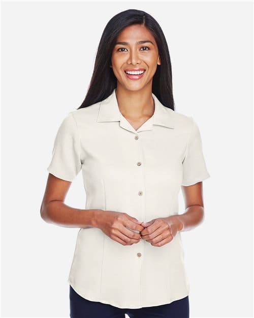 Harriton Women's Bahama Cord Camp Shirt
