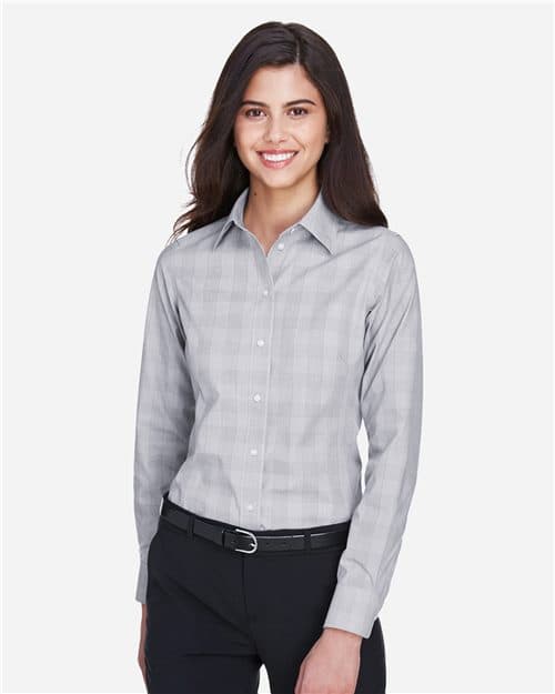 Devon & Jones Women's Crown Collection® Glen Plaid Woven Dress Shirt