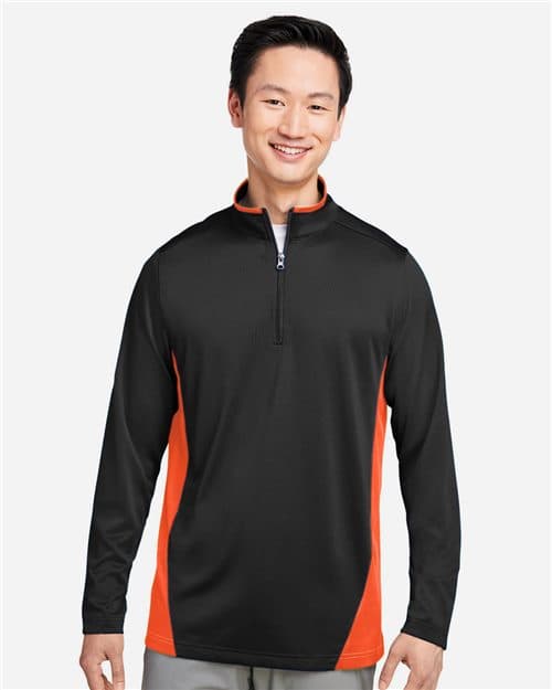 Harriton Men's Flash Snag Protection Plus IL Colorblock Quarter-Zip Pullover