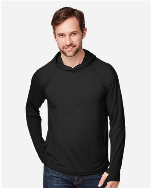North End Unisex JAQ Stretch Performance Hooded Long Sleeve T-Shirt