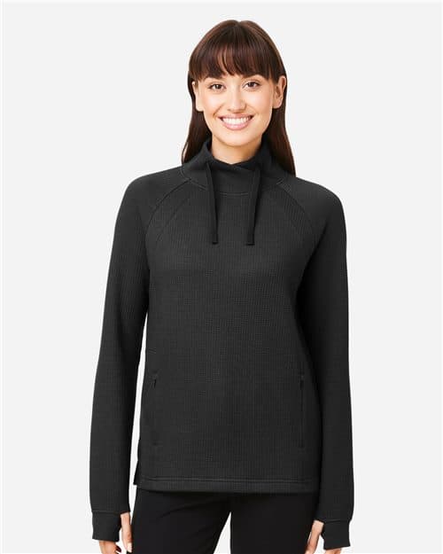 North End Women's Rhythm Waffle Cross-Neck Pullover