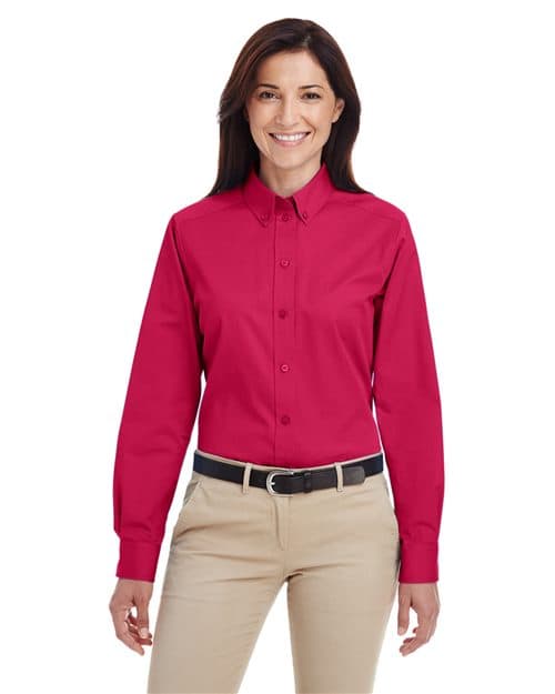 Harriton Women's Foundation Cotton Twill Shirt with Teflon