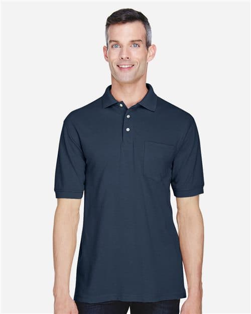 Harriton Men's Easy Blend™ Polo with Pocket