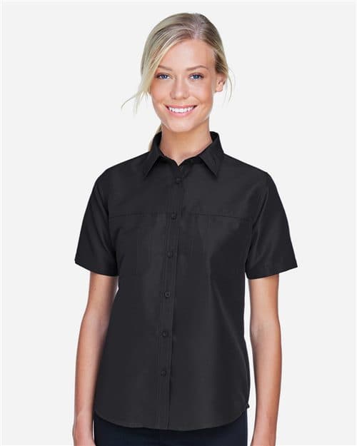 Harriton Women's Key West Short Sleeve Performance Staff Shirt