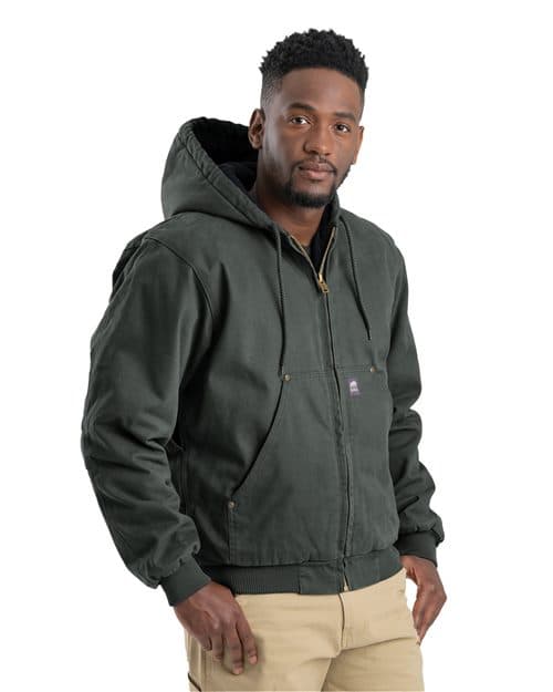 Berne Apparel Men's Tall Heartland Washed Cotton Duck Hooded Jacket