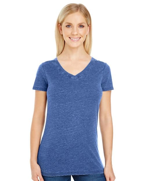 Threadfast Apparel Women's Vintage Dye V-Neck T-Shirt