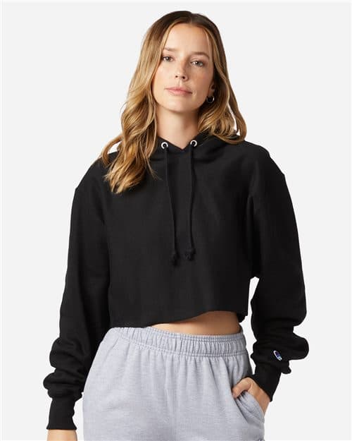 Champion Women's Reverse Weave® Hooded Cropped Sweatshirt
