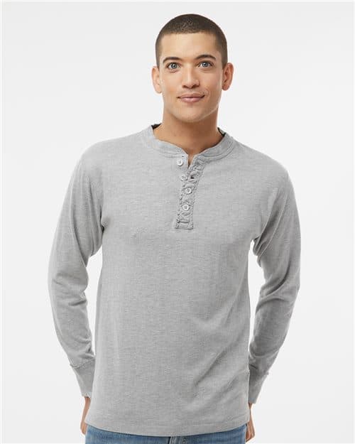 J. America Men's Vintage Brushed Jersey Henley