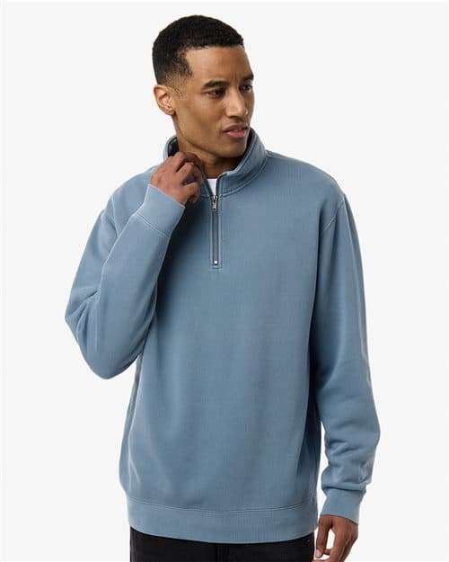 Independent Trading Co. Unisex Pigment-Dyed Quarter-Zip Pullover