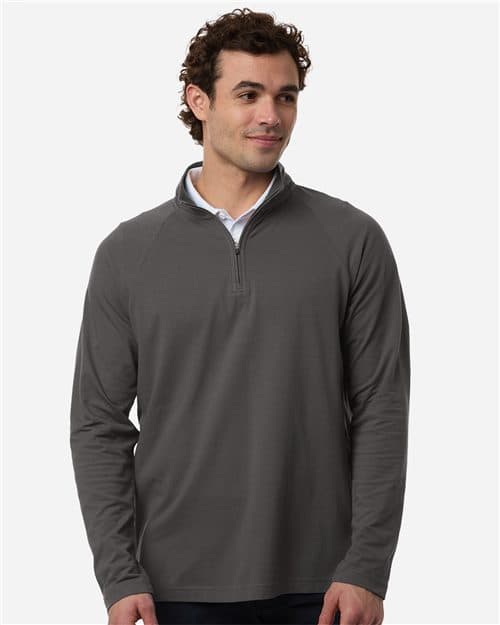 Devon & Jones Men's Seaton Pebble Textured Quarter-Zip Pullover
