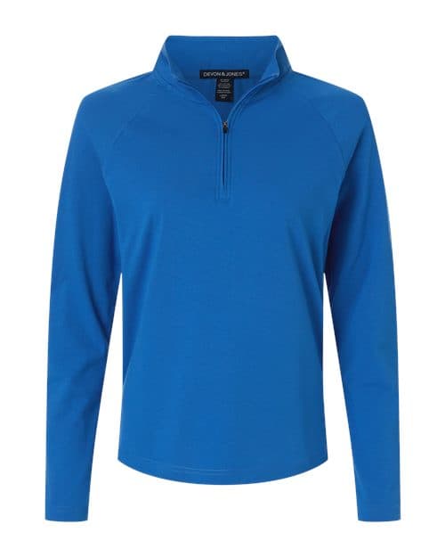 Devon & Jones Women's Seaton Pebble Textured Quarter-Zip Pullover
