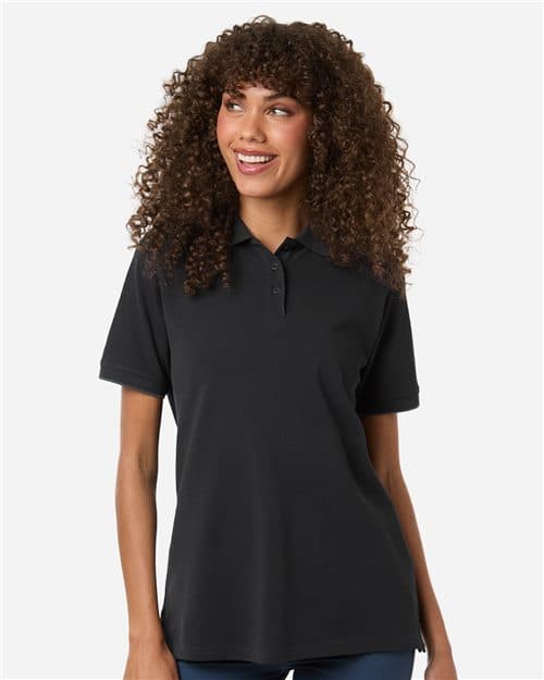 Harriton Women's Valiant Cotton Snag Protect Tipped Polo