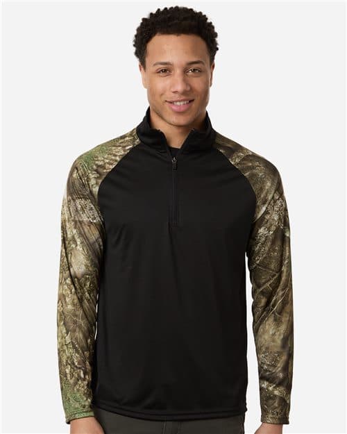 RealTree Unisex Realtree® Performance Colorblocked Quarter-Zip Pullover