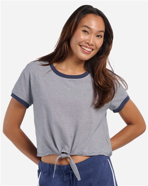 Boxercraft Women's Striped Tie Front T-Shirt