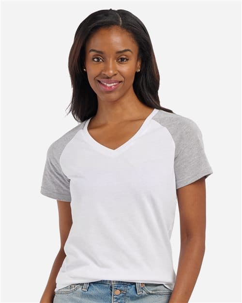 Boxercraft Women's Colorblocked V-Neck T-Shirt