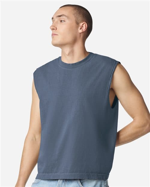 American Apparel Unisex Heavyweight Cotton Garment-Dyed Boxy Muscle Tee