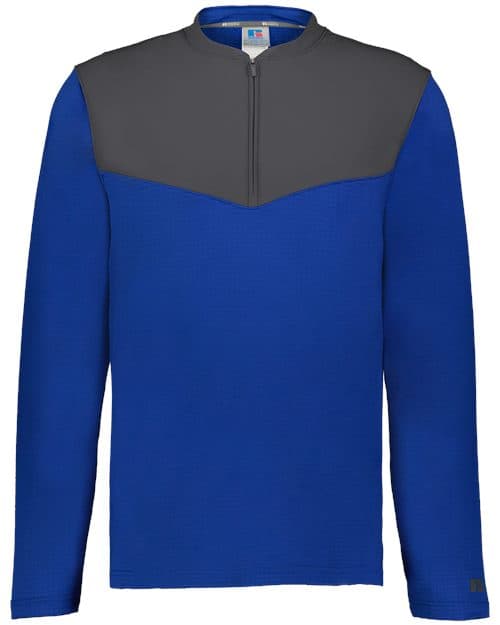 Russell Athletic Unisex Sideline Grid Fleece Quarter-Zip Pullover