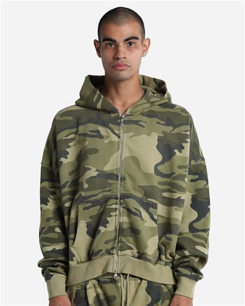 Shaka Wear Unisex Garment-Dyed Cropped Full-Zip Hoodie Sweatshirt