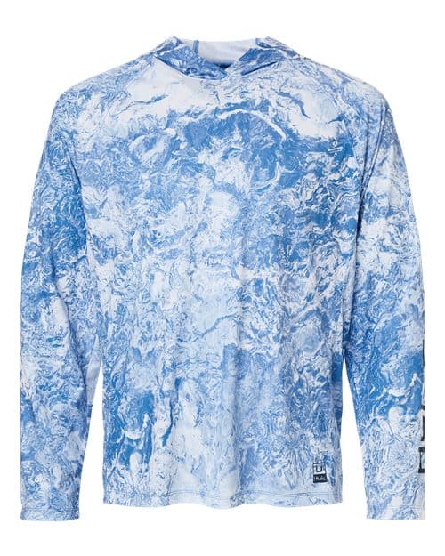 HUK Men's Pursuit Mossy Oak Printed Hooded Long Sleeve T-Shirt