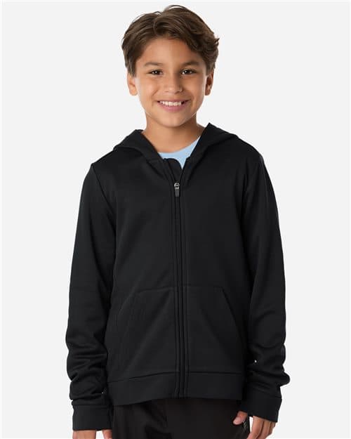 Team 365 Youth Squad Tech Fleece Hooded Full-Zip
