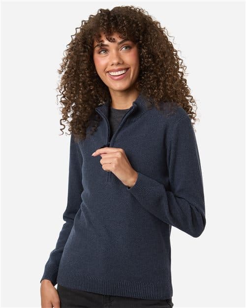 Devon & Jones Women's Hartland Textured Quarter Zip Sweater