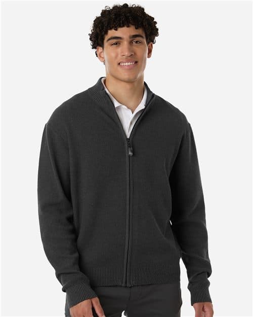 Devon & Jones Men's Hartland Textured Full Zip Sweater