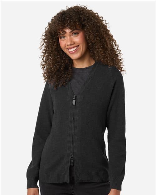 Devon & Jones Women's Hartland Textured Full Zip Sweater