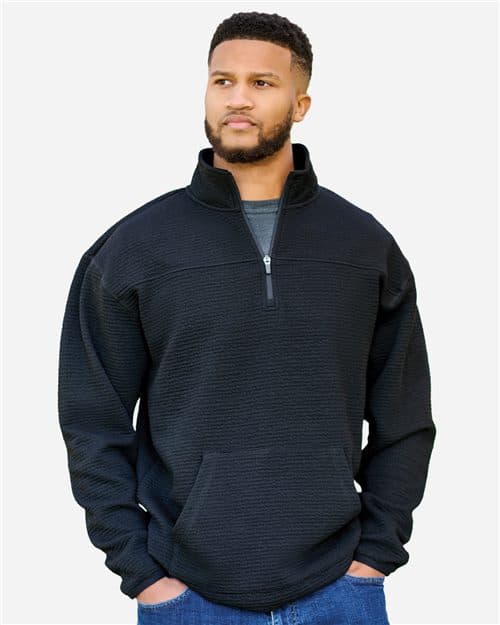 J. America Unisex Pebble Fleece Quarter-Zip Pullover