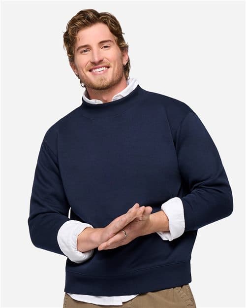 LAT Unisex Mock Neck Fleece Sweatshirt