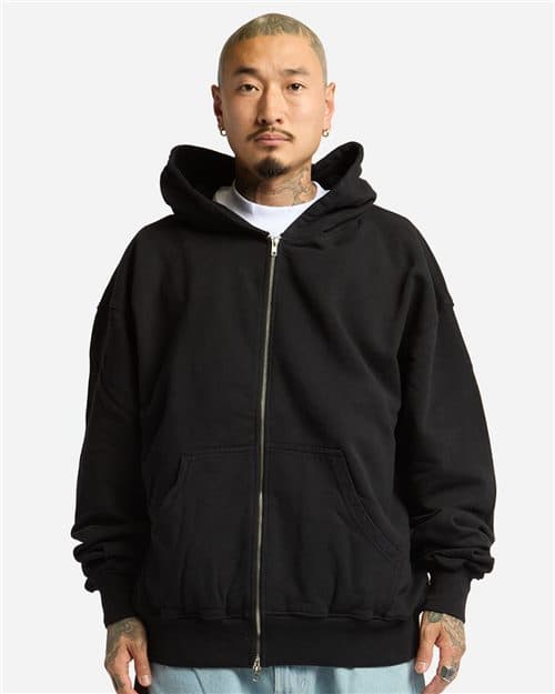Shaka Wear Unisex Max Heavy Garment-Dyed Full-Zip Hoodie Sweatshirt